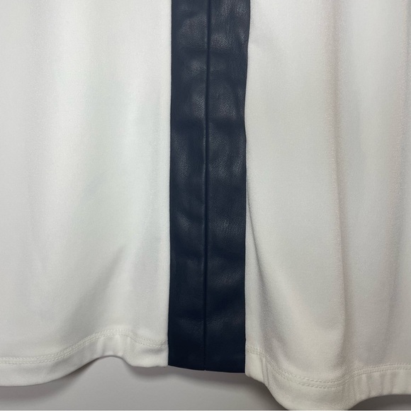 Calvin Klein Women Sleeveless White Blouse Faux Leather Trim NWT Size M - Picture 5 of 10